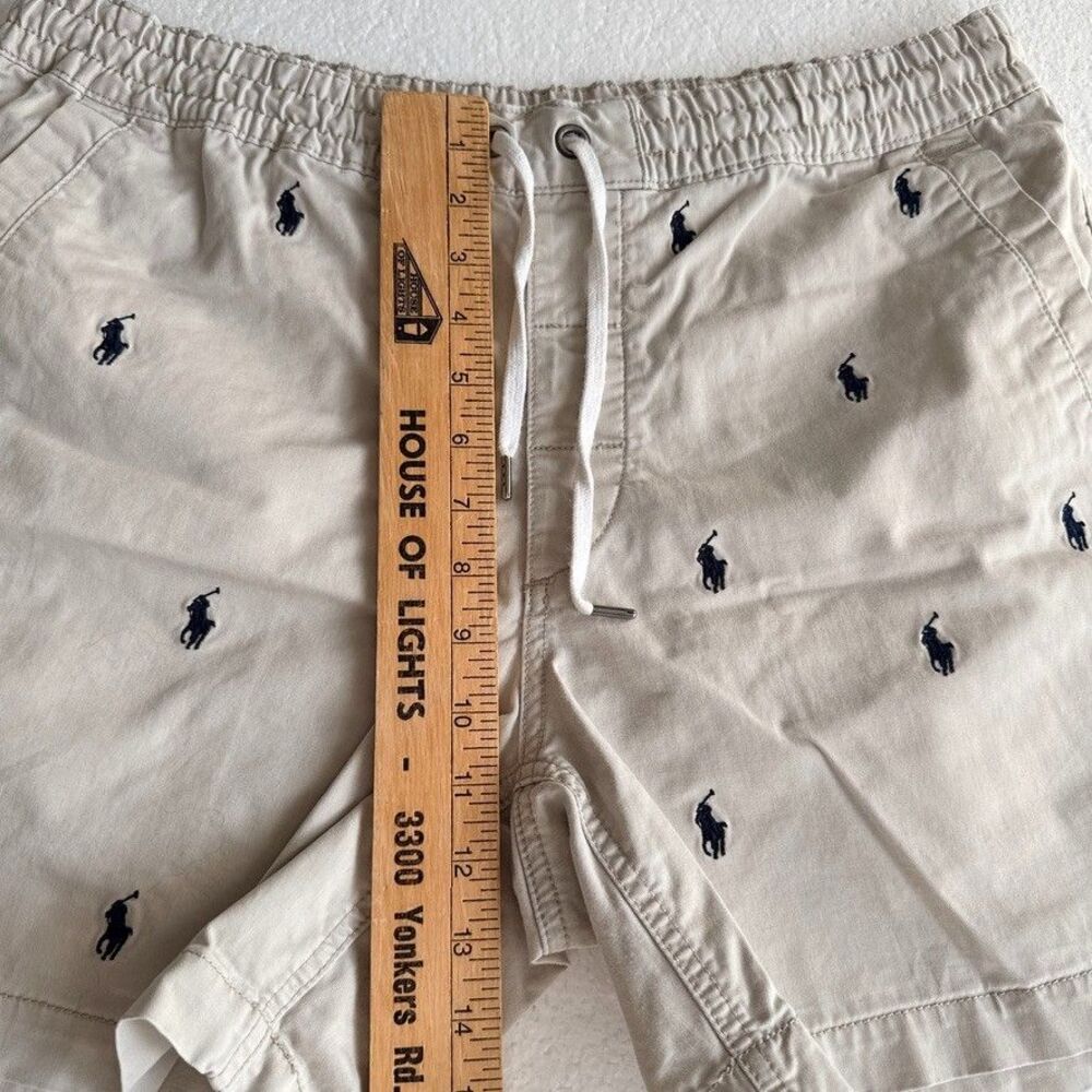 Polo Ralph Lauren Mens L Prepster Shorts Allover Pony Print Khaki Classic - Picture 6 of 8